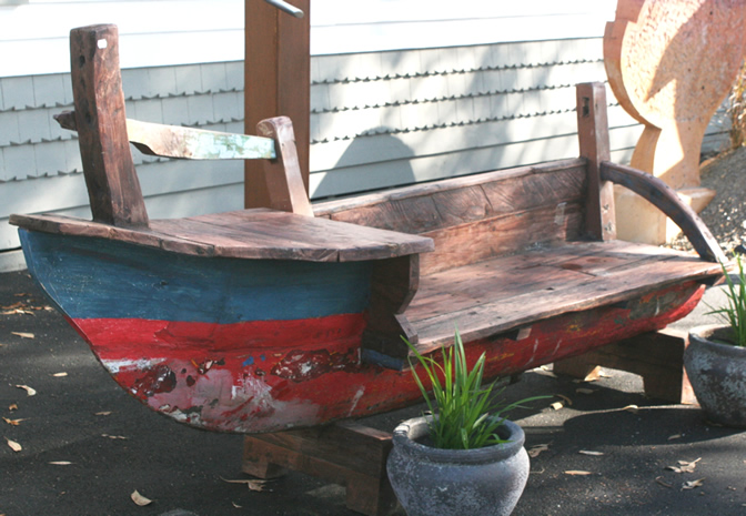 furniture made from antique fishing boat timber