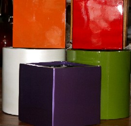 example of indoor lacquered fibreglass pots