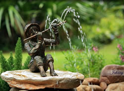 small bronze boy playing flute statue fountain wholesale at Wholesale Pots