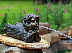 small bronze little girl lexy statue fountain wholesale at Wholesale Pots